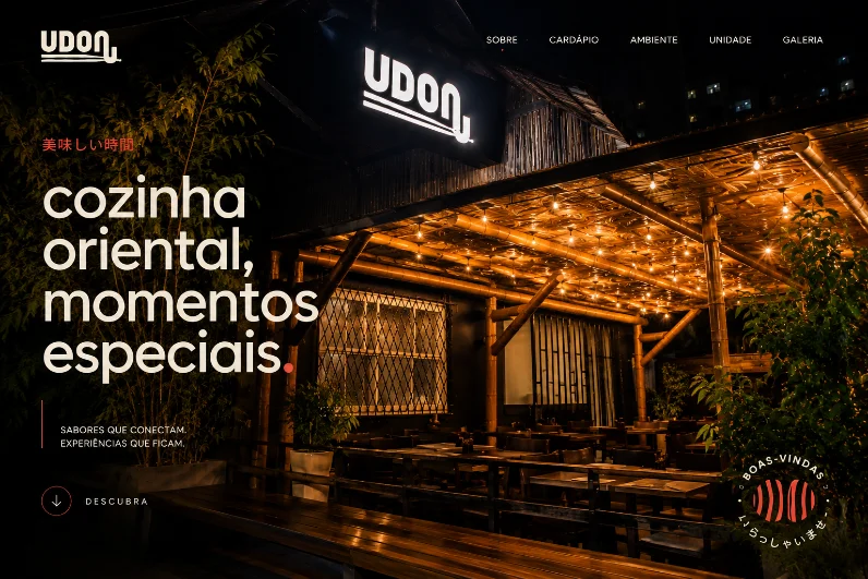 Site institucional da Udon Cozinha Oriental